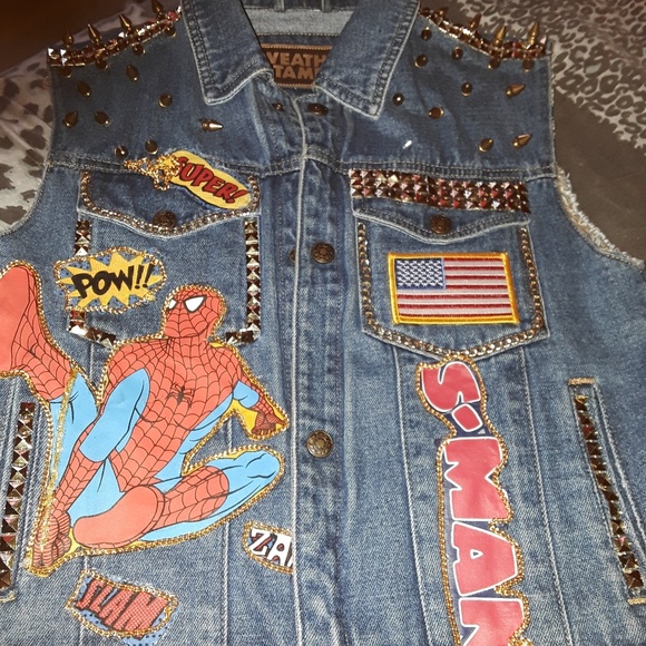 spider man denim jacket